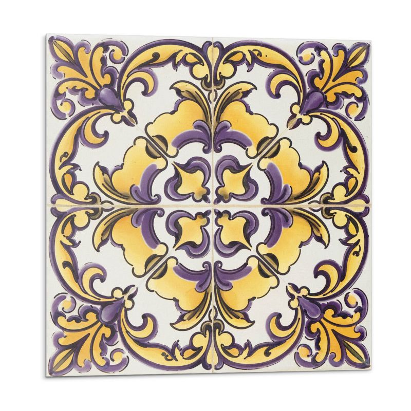 Kafelki samoprzylepne Wallfluent 30x30 cm Ceramiczny wzór w kwiaty 9 szt.