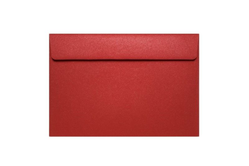 Koperty Ozdobne Neopak C5 HK Perłowy Czerwony 120g Lsusowe Koperty 50 szt.