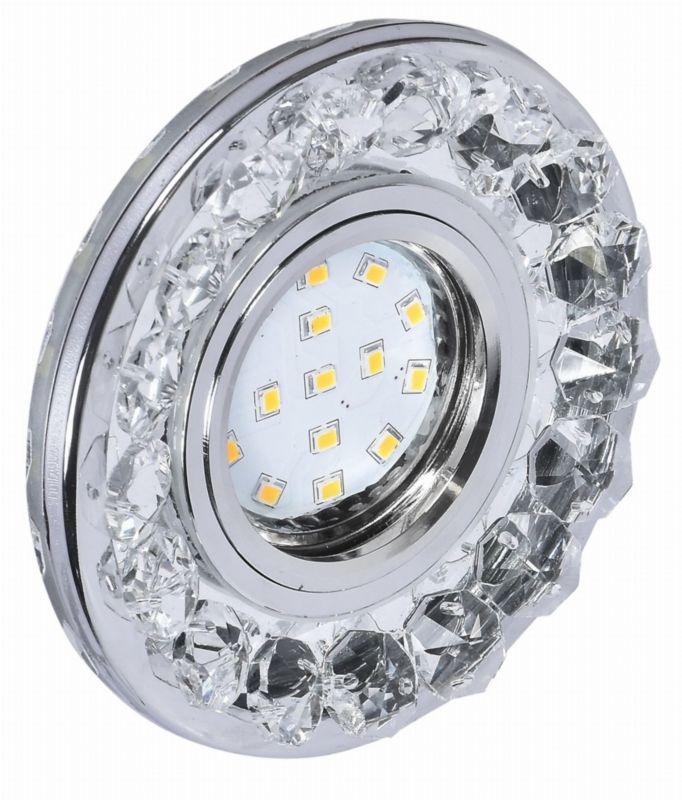Oprawa sufitowa wpuszczana Candellux Sk chromowana 2 x GU10 x 38W IP20 wym: 10 x 10 cm okrągła - 1 szt.