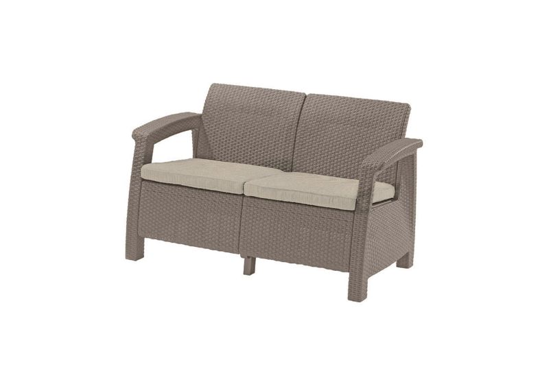 Sofa ogrodowa Keter Corfu Love Seat 2-osobowa cappuccino, 1 szt.