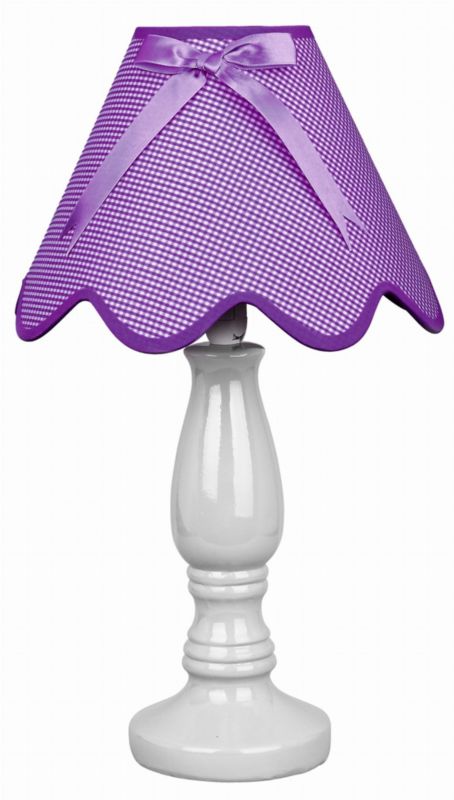 Lampka stołowa Candellux Lola biało-fioletowa 1 x E14 x 40W IP20 wym: 41 x 26 x 26 cm ceramika - 1 szt.