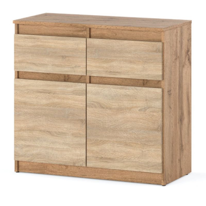 Komoda Hurtownia-Mebli Szuflady 2 Oleksa 2D2SZ 80cm Dąb Wotan Dąb Sonoma 80x35x75 cm 1szt.