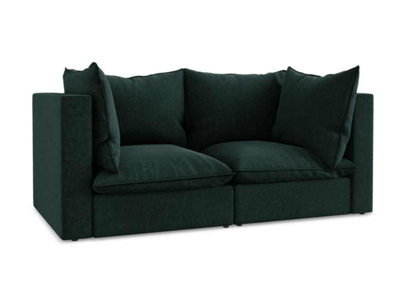 2-osobowa kanapa modułowa LaMiaSofa RAVENNA z tkaniny welwetowej 180x90 cm szaro-zielony 1 szt.