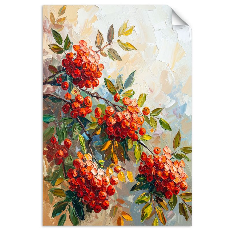 Plakaty samoprzylepne do salonu sypialni Feeby Czerwona Jarzebina 30x45cm 1szt