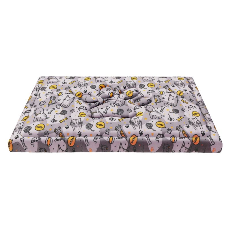 Legowisko FDM wzór szare kości 70x60 cm wodoodporne z wypełnieniem z pianki i owaty 1 szt.