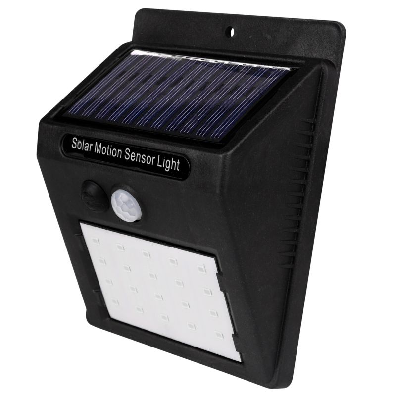 Kinkiet lampa solarna LED MasterLED czujnik ruchu i zmierzchu IP65 5500K na elewacje czarna 1 szt.
