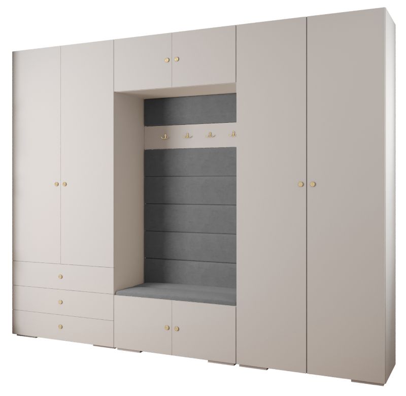 Garderoba do przedpokoju Abiks INOVA 2 Z14 biały+złoty+manila16 1 szt.