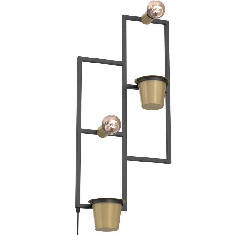 Kinkiet ścienny Luminex Flower Wall czarny mat-złoty mat 2 x E27 x 15W IP20 wym: 90 x 38,5 x 14,5 cm - 1 szt.