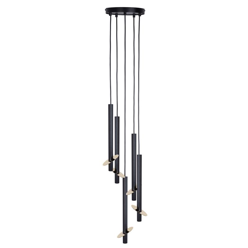 Lampa wisząca Sigma Lighting Sopel Ring 6072 czarno-złota ring 5xG9 x 1 szt.