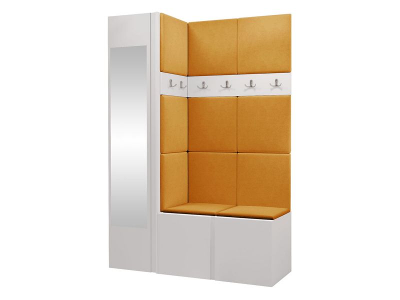 Garderoba MIRJAN 24 Orion X biały + żółty 1 kpl.