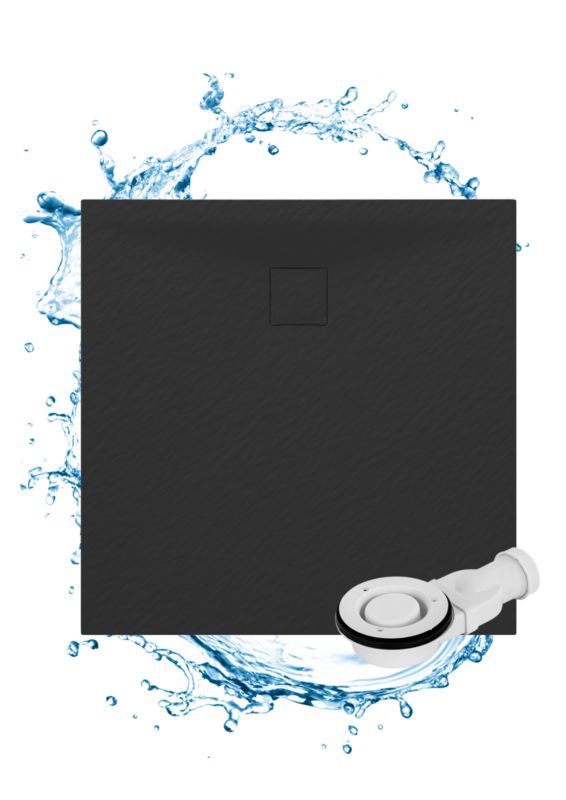 Brodzik Prysznicowy Kwadratowy Granitan Teja 90x90CM Czarny SMC Kompozyt 1szt.