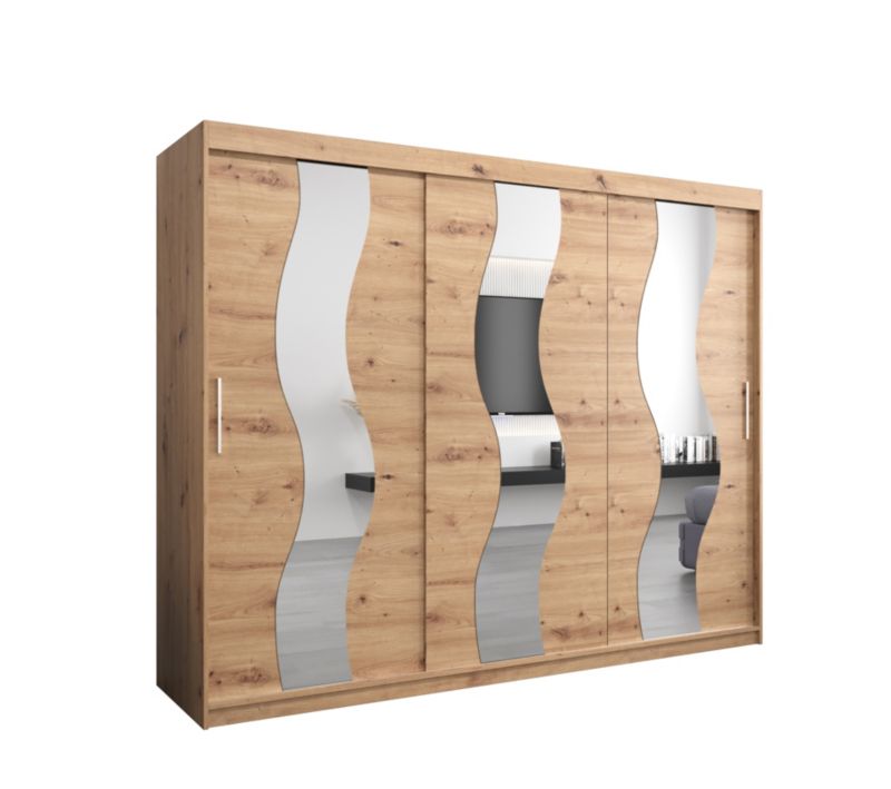 Szafa przesuwna Abiks SEWILLA dąb artisan + dąb artisan 1 szt.