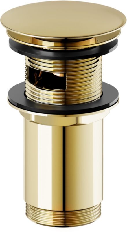 Korek umywalkowy Cersanit Zen Klik-Klak złoty okrągły z przelewem 1 szt.