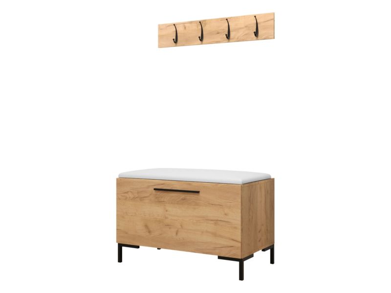 Garderoba MIRJAN 24 Zilion VIII dąb craft + biała ekoskóra 1 kpl.