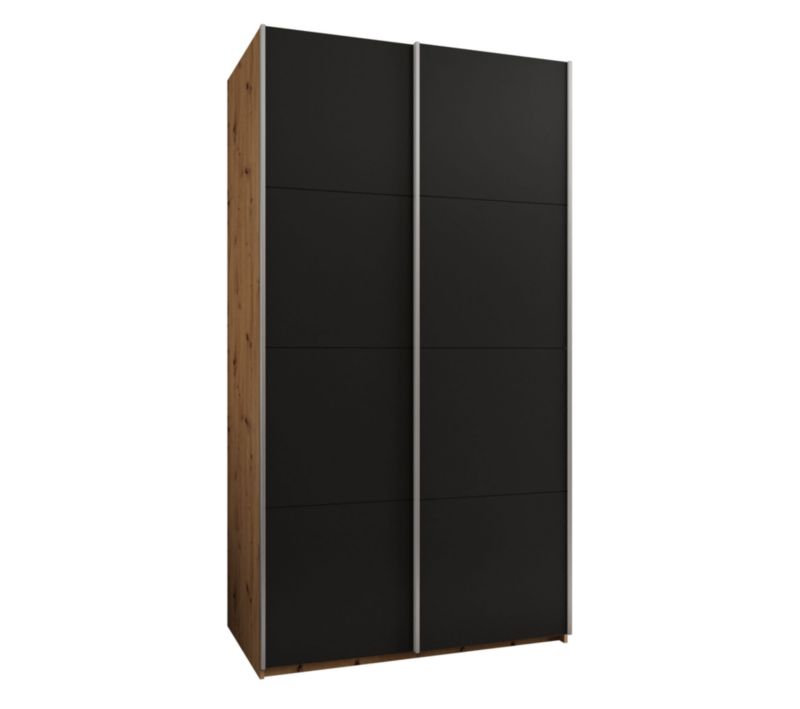 Szafa przesuwna Abiks LUX wysoka szer.140cm artisan/czarny/srebrny 1szt.