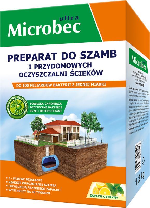 Preparat do szamb Bros Microbec Ultra cytrynowy 1,2 kg