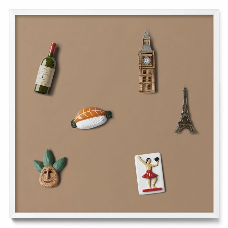 Tablica na magnesy Tulup 50x50 cm Kolor jasnobrązowy w białej ramie 1 szt.