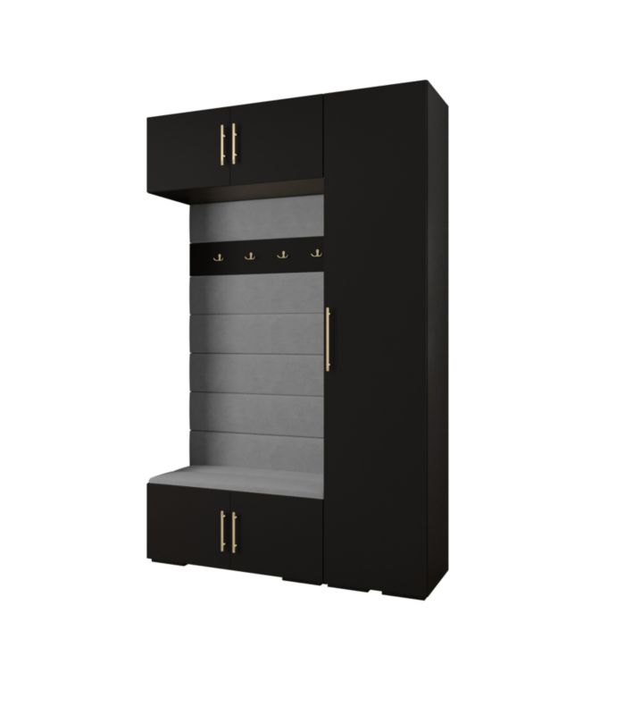 Garderoba do przedpokoju Abiks INOVA 3 Z19 czarny+złoty+manila16 1 szt.