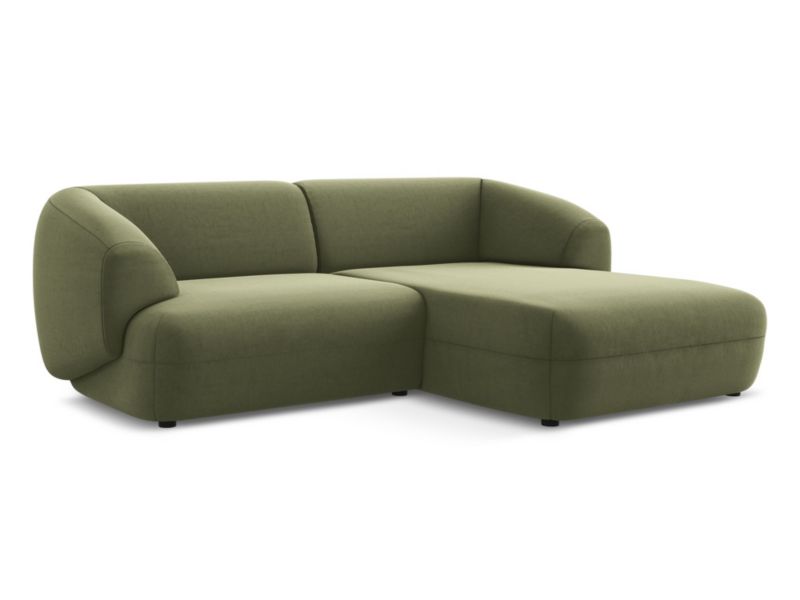 Narożnik prawostronny LaMiaSofa RIMINI z tkaniny welwetowej 230x98 cm oliwkowy 1 szt.