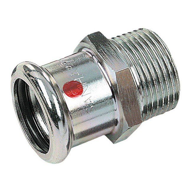 Nypel redukcyjny stalowy Sanha gwint zewnętrzny 22 mm x 1"