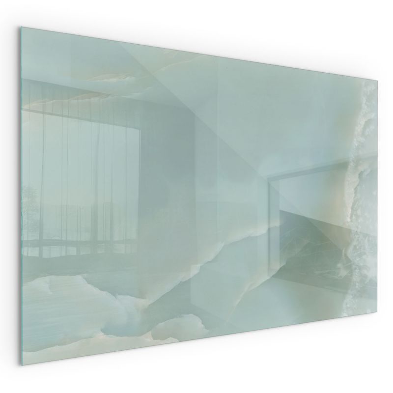 Szklana Podkładka Pod Kominek Prostokąt Wallfluent 100x70 cm Subtelny marmurowy motyw 1 szt.