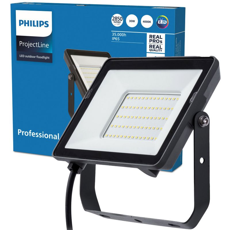 Naświetlacz LED Philips Lampa Reflektor 30W 2850lm 4000K IP65 Czarny 1 szt.