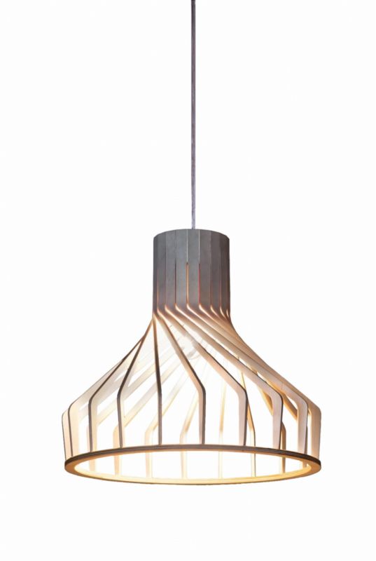 Lampa sufitowa wisząca Nowodvorski Lighting Bio biała naturalne drewno wym: 150 x 38 x 38 cm 1xE27 x 40W 1 szt.