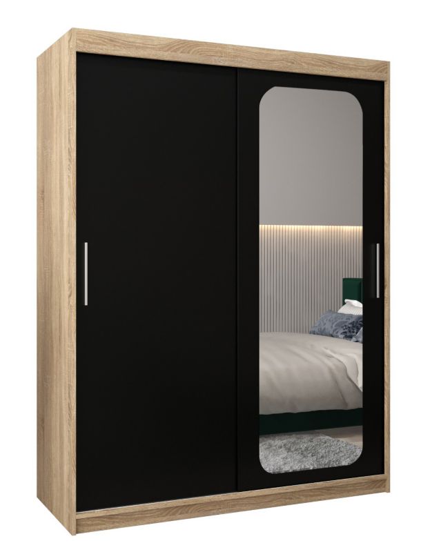 Szafa przesuwna Garderoba Abiks PROMO T2 150 sonoma/czarny 1 szt.