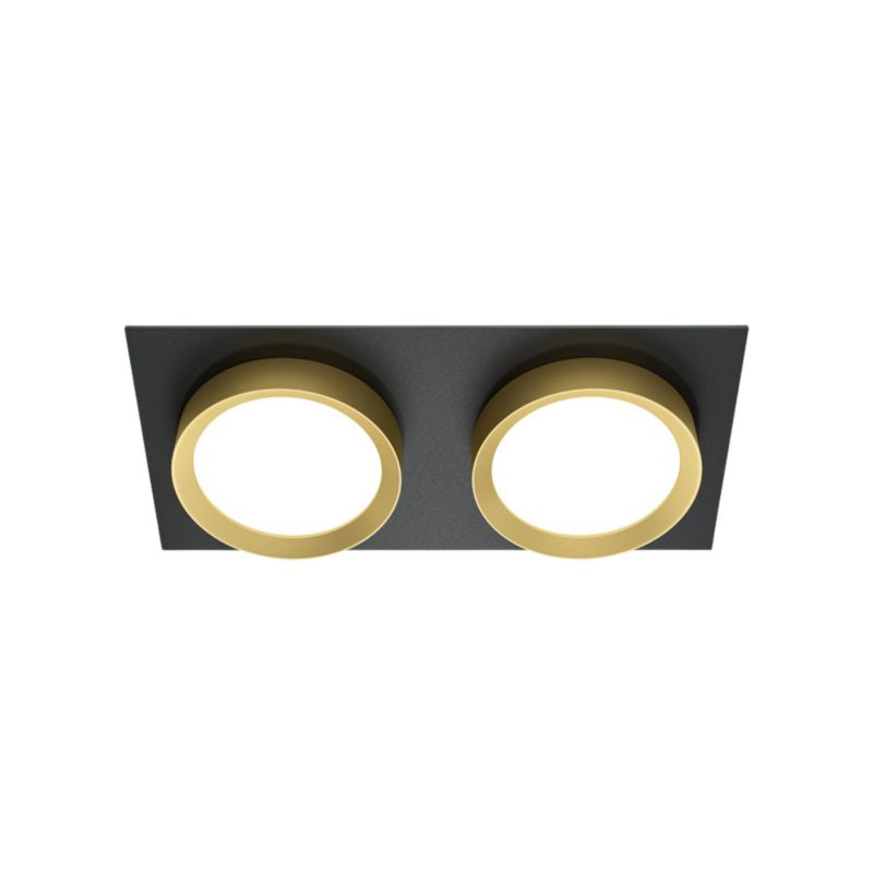 Oprawa sufitowa wpuszczana Maytoni Hoop czarno-złota 2 x GX53 x 15W IP20 wym: 4,5 x 22 x 11 cm prostokątna - 1 szt.