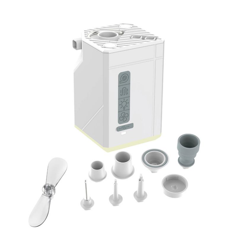 Automatyczna pompka, powerbank, lampka, wiatraczek