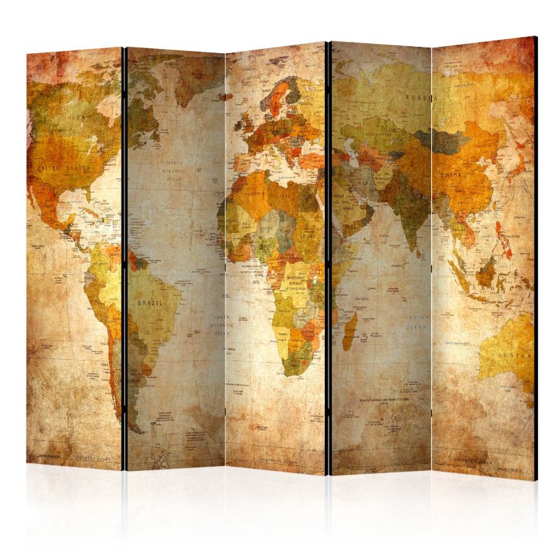 Parawan dwustronny Artgeist Mapy 225x172 cm Mapy 1 szt