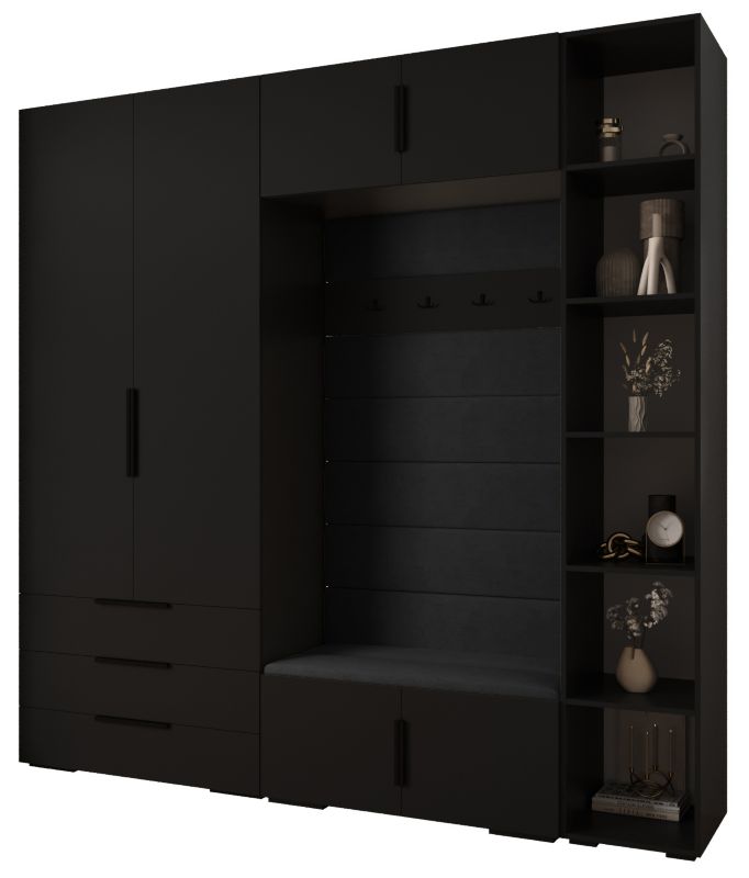 Garderoba do przedpokoju Abiks INOVA 1 Z10 czarny+czarny+manila18 1szt.