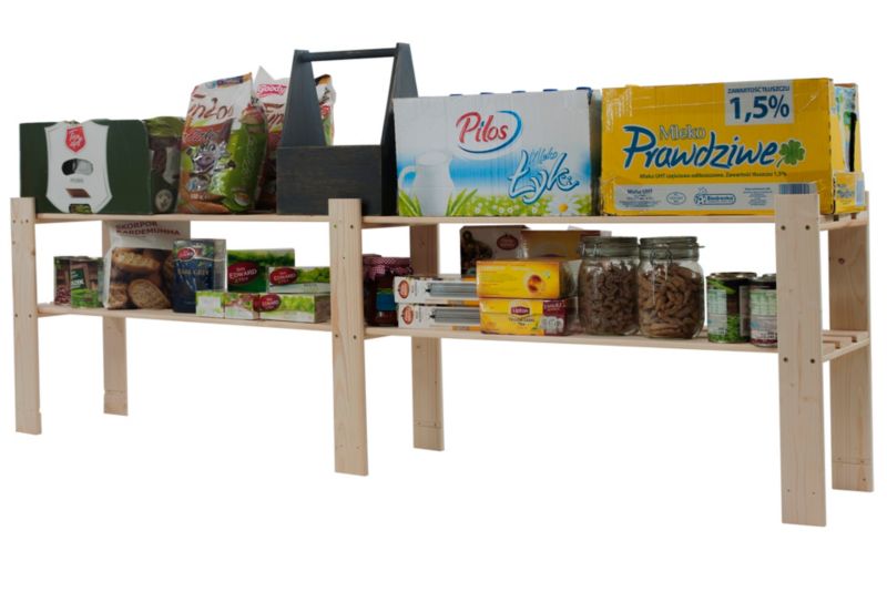 Regał drewniany MODO24 naturalne drewno szeroki do książek i zabawek 1 szt.