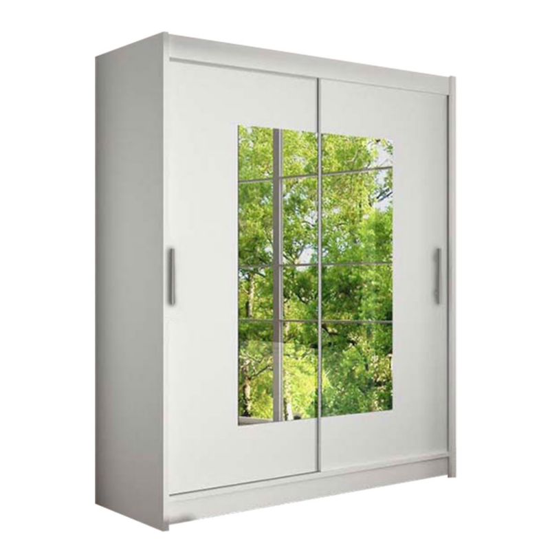 Szafa MIRJAN 24 z drzwiami przesuwnymi Presto III biały/lustro 1 szt.