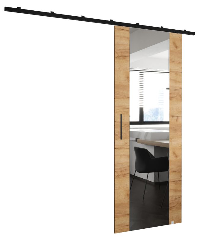 Drzwi przesuwne naścienne Abiks ZONDA II 70 dąb craft złoty 1 szt.