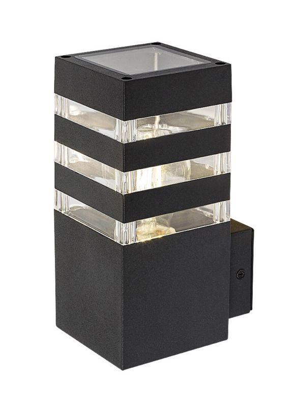 Kinkiet ścienny zewnętrzny Rabalux Ankara antracytowo-przezroczysty 1 x E27 x IP44 wym: 20 x 9 x 12,5 cm - 1 szt.