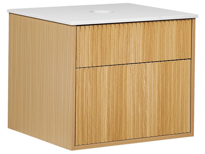 Szafka łazienkowa wisząca 60 x 52 cm jasne drewno Bexti 1 szt.