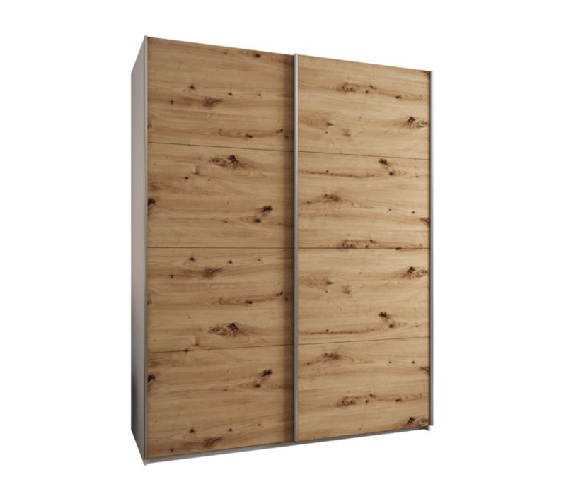 Szafa przesuwna Abiks LUX wysoka szer.200cm biały/artisan/srebrny 1szt.