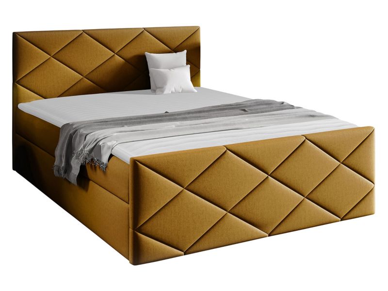 Łóżko kontynentalne MIRJAN 24 Herkules 140x200 musztardowy 1 szt.