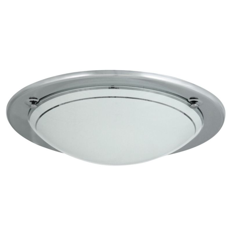 Plafon sufitowy nowoczesny Rabalux Ufo chromowany szkło opalizowane metal 1 x E27 x 60W IP20 wym: 28,5 x 28,5 cm - 1 szt.