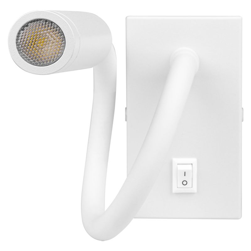 Kinkiet ścienny do czytania LED MasterLED Leo 3W 4000K 360mm elastyczny biały IP20 1 szt.