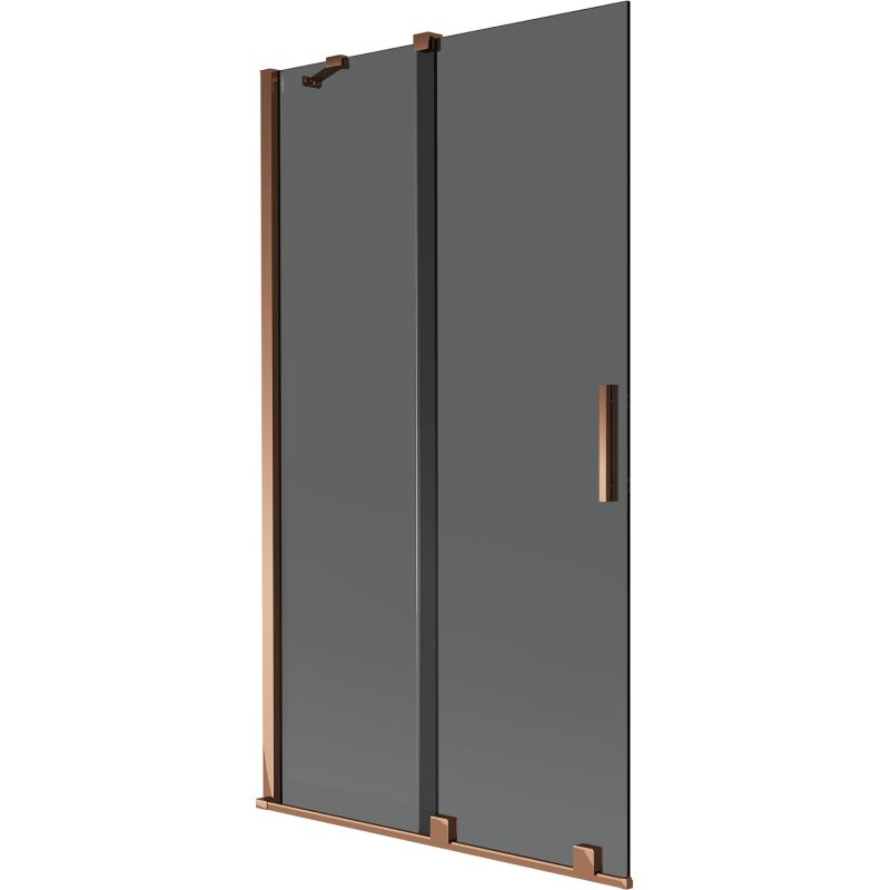 Parawan nawannowy rozsuwany Mexen Velar grafit różowe złoto 100 x 150 cm 1 szt.