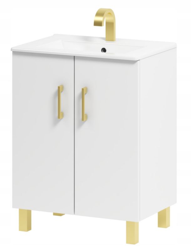 Szafka łazienkowa ADK Meble pod umywalkę Viki 60 biały/GOLD 1 szt.
