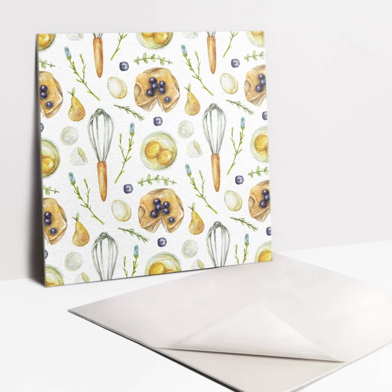 Kafelki samoprzylepne Tulup 30x30 cm Owoce i naleśniki 9 szt.