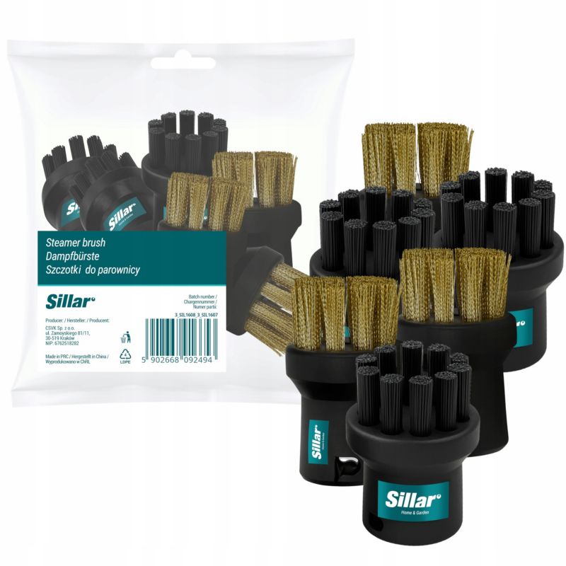 Szczotki do myjki parowej, Sillar, z mosiężnym włosiem, plastikowa, zamienniki, do parownicy Karcher SC1 SC2 SC3 SC4 SC5 SC6, 6szt