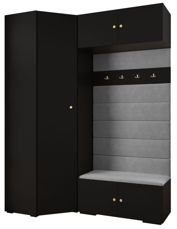 Garderoba do przedpokoju Abiks INOVA 2 Z21 czarny+złoty+manila16 1 szt.