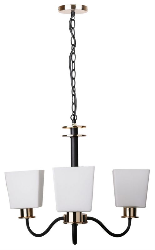 Żyrandol Candellux Schubert czarno-biały-złoty wym: 100 x 53 x 53 cm 3xE27 x 40W 1 szt.