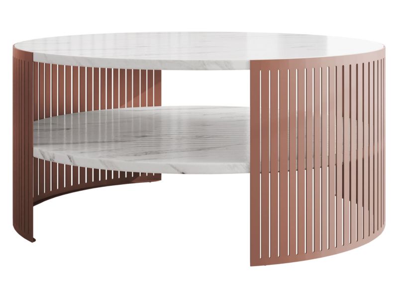 Stolik kawowy MIRJAN 24 Fikoli miedziany/marmur bianco 1 szt.