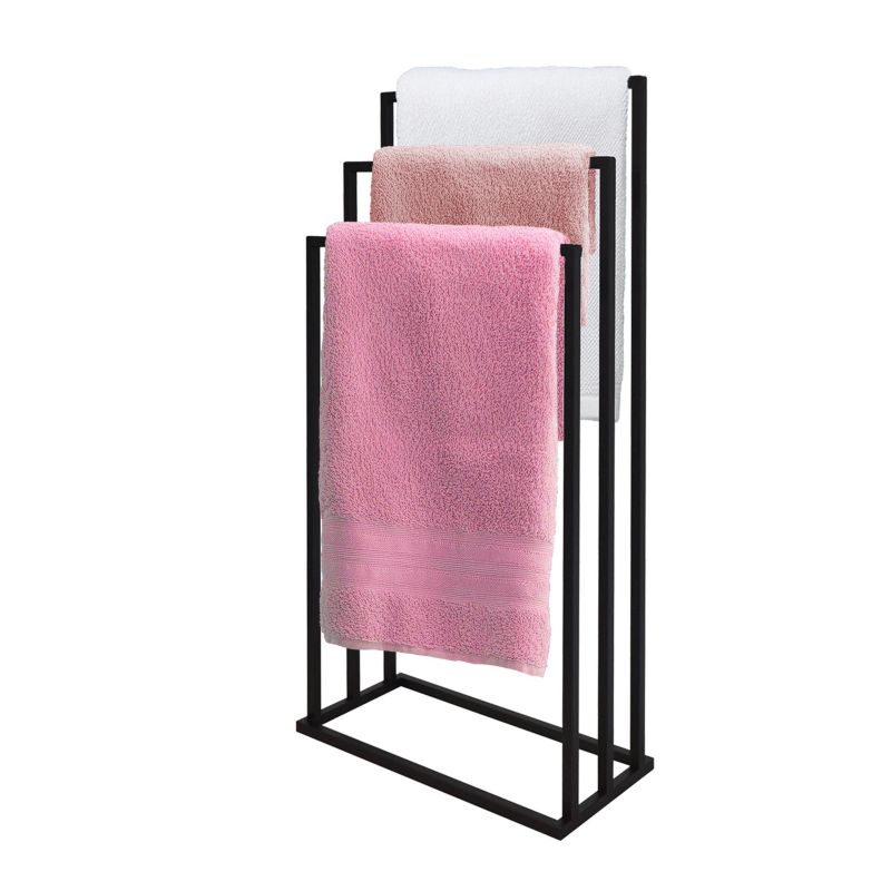 Stojak na ręczniki Rodeno 3 ramiona czarny 1 szt.