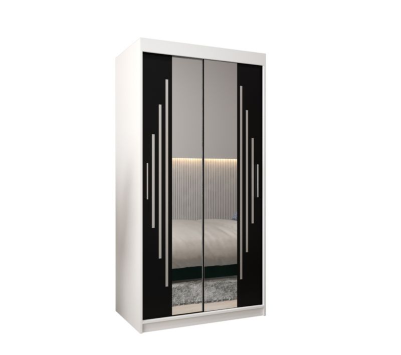 Szafa przesuwna Garderoba Abiks YORK 1 100 biały/czarny 1 szt.